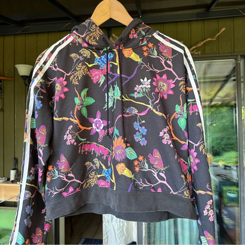 Adidas Trippy Floral Multicolor Graphic Hoodie